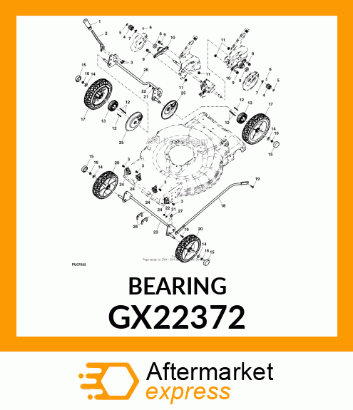 BEARING, BALL, AXLE GX22372