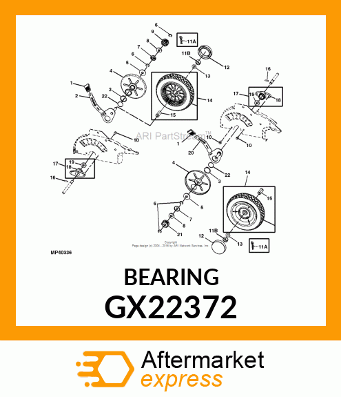 BEARING, BALL, AXLE GX22372