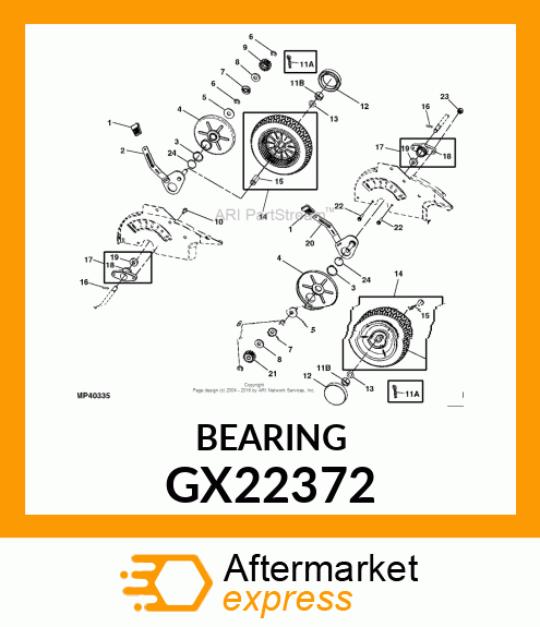 BEARING, BALL, AXLE GX22372