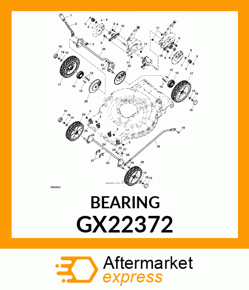 BEARING, BALL, AXLE GX22372