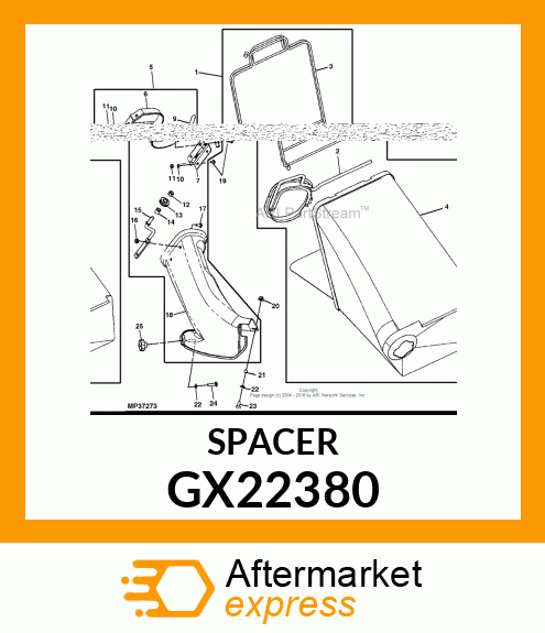 SPACER, .316 X .375 X .300/.310 GX22380