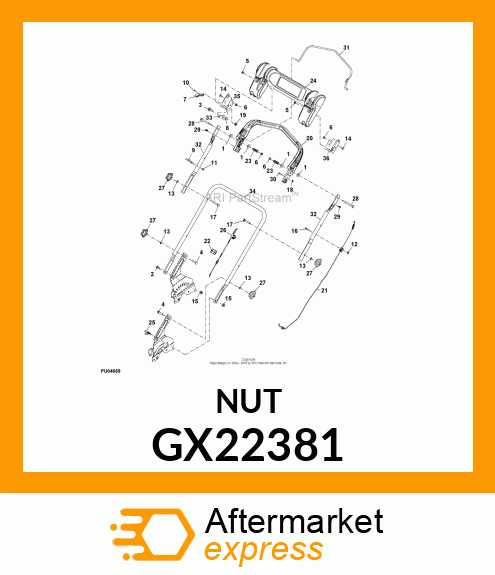 NUT, 5/16 GX22381