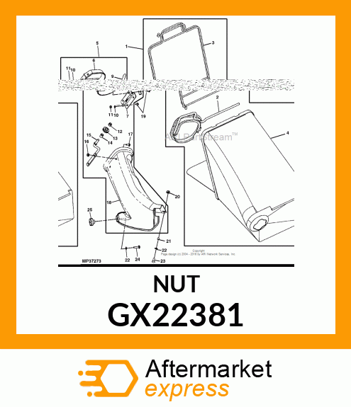 NUT, 5/16 GX22381