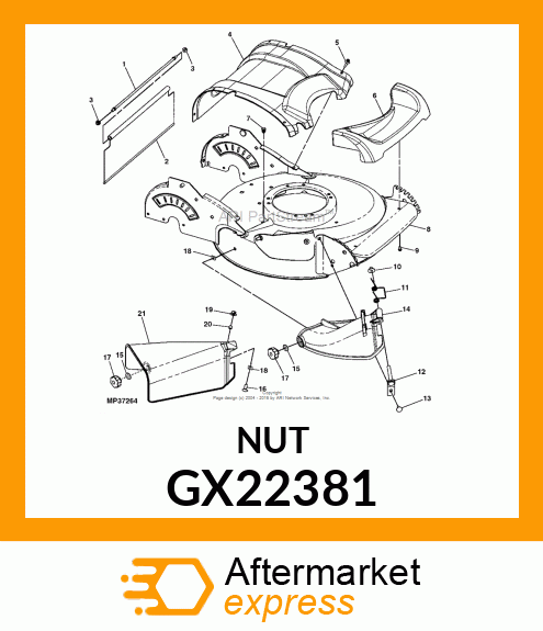 NUT, 5/16 GX22381