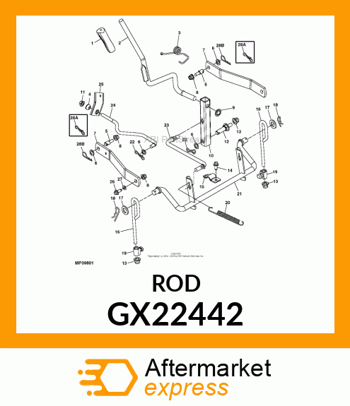 HANDLE, DECK LIFT GX22442