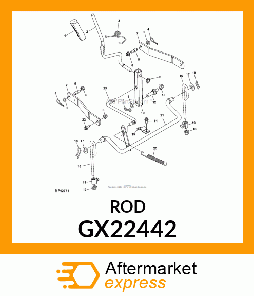 HANDLE, DECK LIFT GX22442