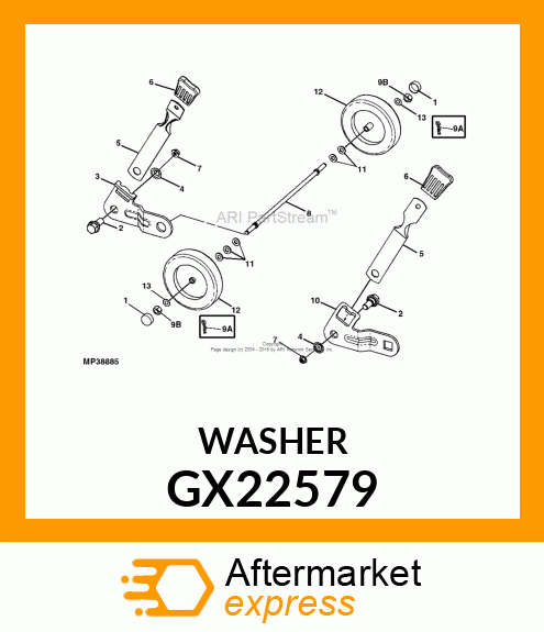 WASHER, FLAT 1.0 OD X 0.382 ID GX22579