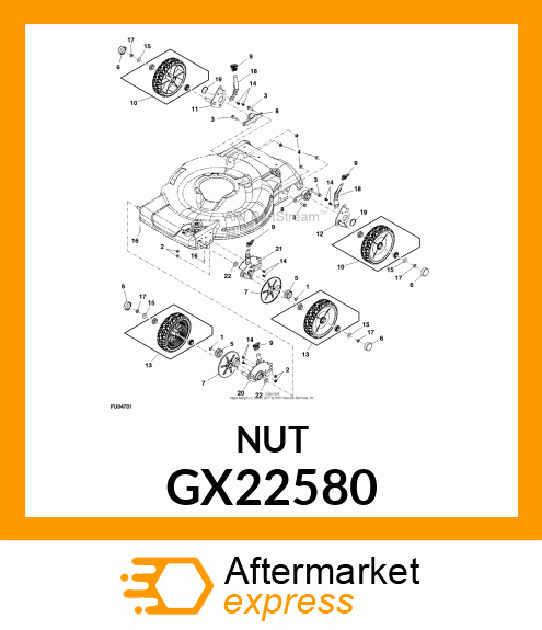 NUT, HCLN, 3/8 GX22580