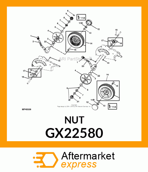 NUT, HCLN, 3/8 GX22580