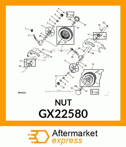 NUT, HCLN, 3/8 GX22580