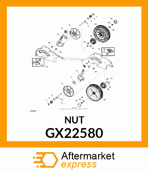 NUT, HCLN, 3/8 GX22580