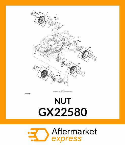 NUT, HCLN, 3/8 GX22580