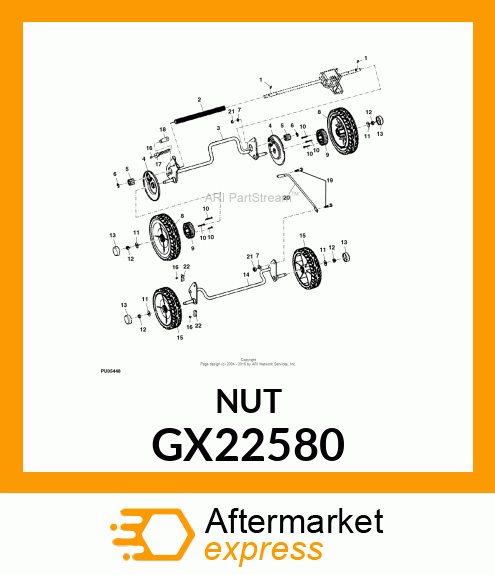 NUT, HCLN, 3/8 GX22580