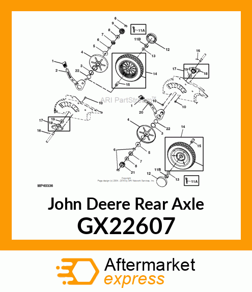 AXLE ASSEMBLY, LEFT REAR GX22607