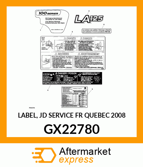 LABEL, JD SERVICE FR QUEBEC 2008 GX22780