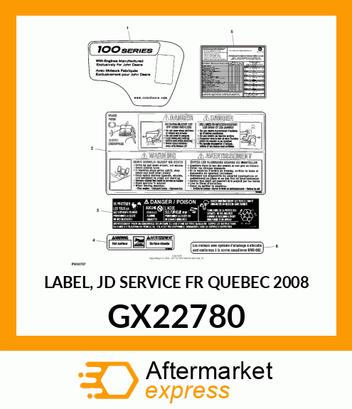 LABEL, JD SERVICE FR QUEBEC 2008 GX22780