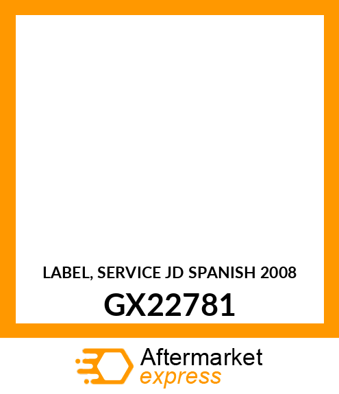 LABEL, SERVICE JD SPANISH 2008 GX22781