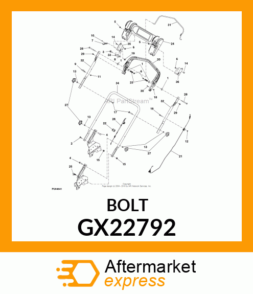 HANDLE LOCK BRACKET PIVOT BOLT GX22792