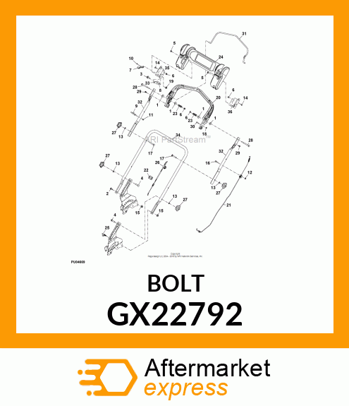 HANDLE LOCK BRACKET PIVOT BOLT GX22792