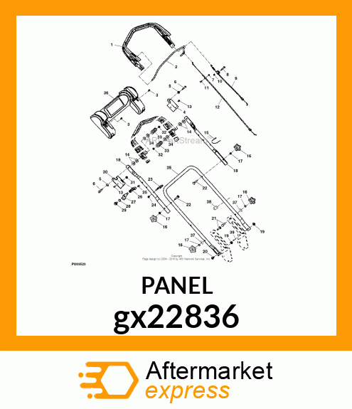 PANEL,UPPER HANDLE,DEERE gx22836