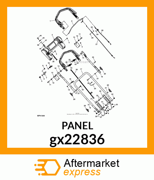 PANEL,UPPER HANDLE,DEERE gx22836