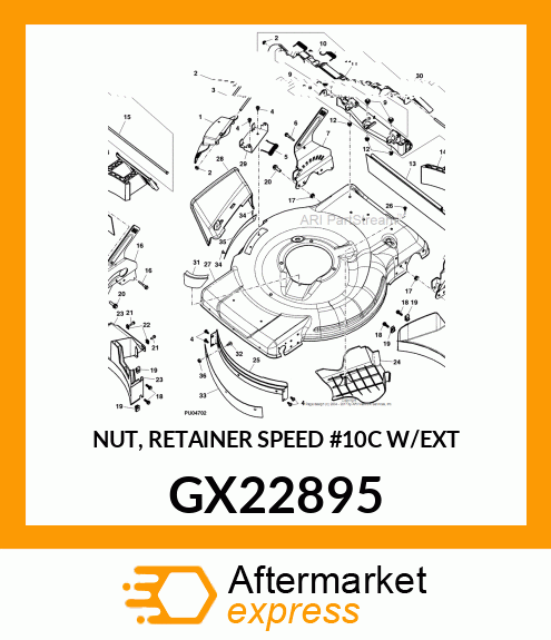 NUT, RETAINER SPEED #10C W/EXT GX22895