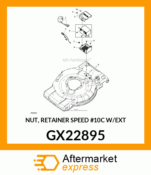 NUT, RETAINER SPEED #10C W/EXT GX22895