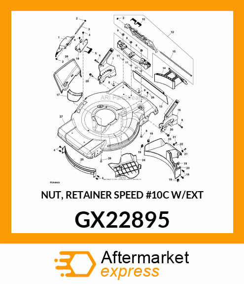 NUT, RETAINER SPEED #10C W/EXT GX22895