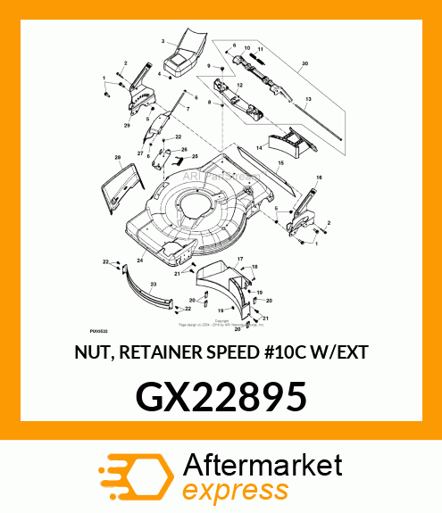 NUT, RETAINER SPEED #10C W/EXT GX22895