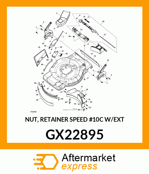 NUT, RETAINER SPEED #10C W/EXT GX22895