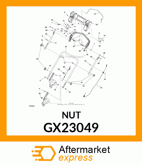 NUT, HCLN, 1/4 GX23049