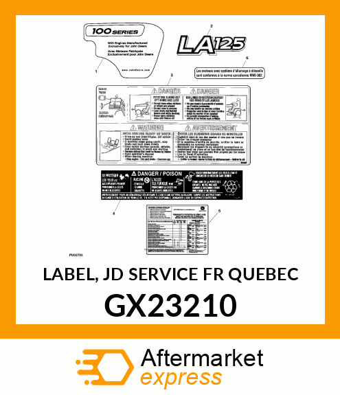 LABEL, JD SERVICE FR QUEBEC GX23210