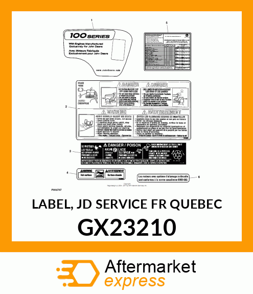 LABEL, JD SERVICE FR QUEBEC GX23210