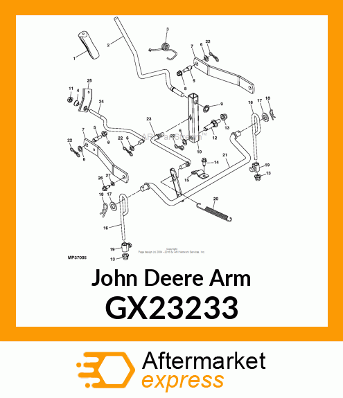ARM, DECK SUSPENSION GX23233