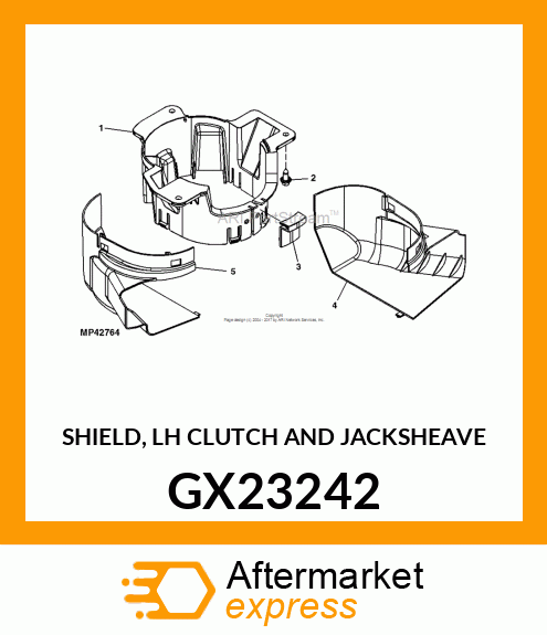 SHIELD, LH CLUTCH AND JACKSHEAVE GX23242