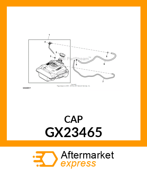 FILLER CAP, CAP; FUEL GX23465