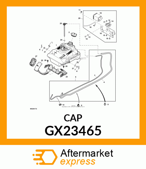 FILLER CAP, CAP; FUEL GX23465