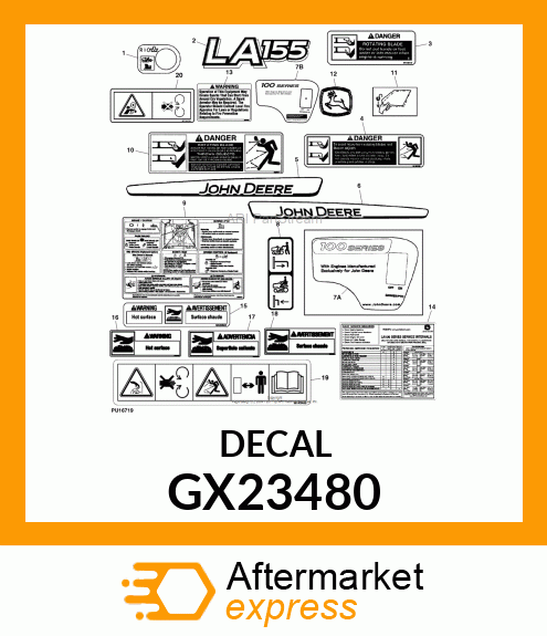 LABEL, WARNING (HOT SURFACE) SP GX23480