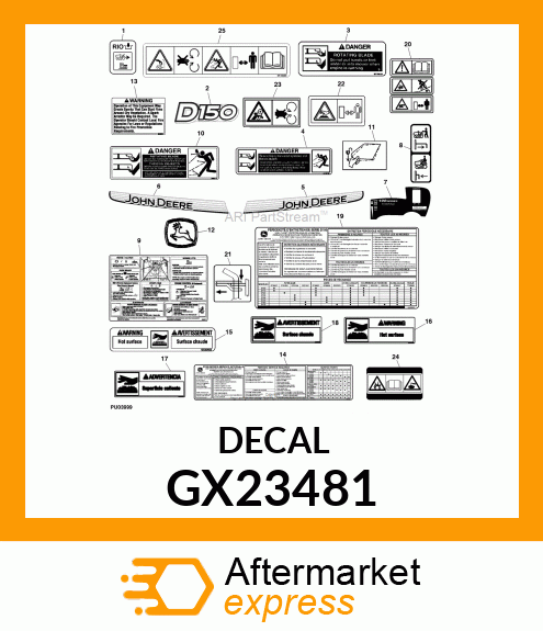 LABEL, WARNING (HOT SURFACE) FR GX23481