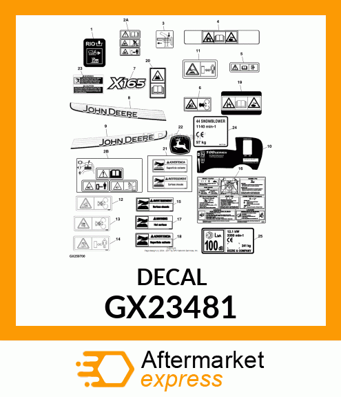 LABEL, WARNING (HOT SURFACE) FR GX23481