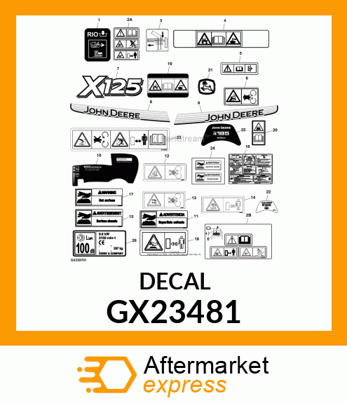 LABEL, WARNING (HOT SURFACE) FR GX23481