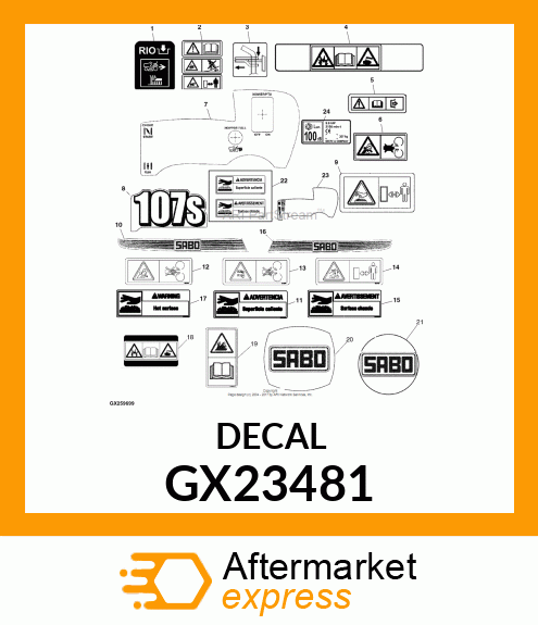 LABEL, WARNING (HOT SURFACE) FR GX23481