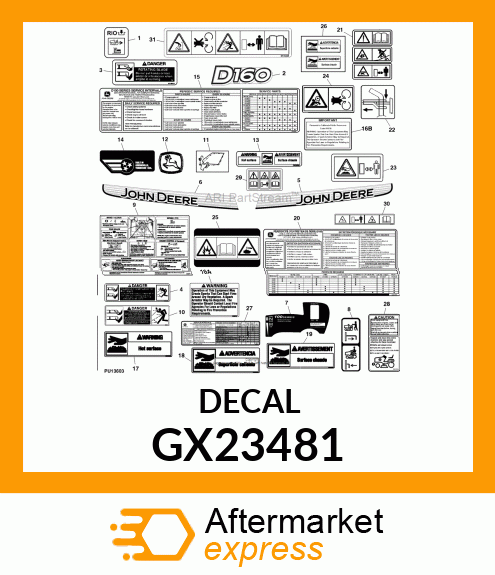 LABEL, WARNING (HOT SURFACE) FR GX23481