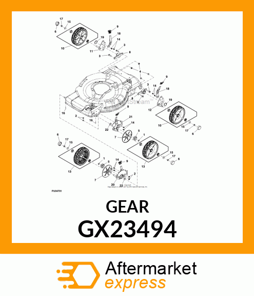 GEAR, PINION, 22" WBM,FWD GX23494