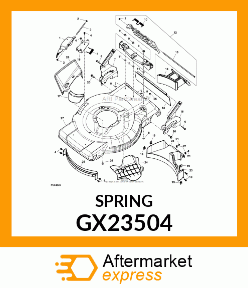 SPRING, TORSION, REAR DOOR GX23504