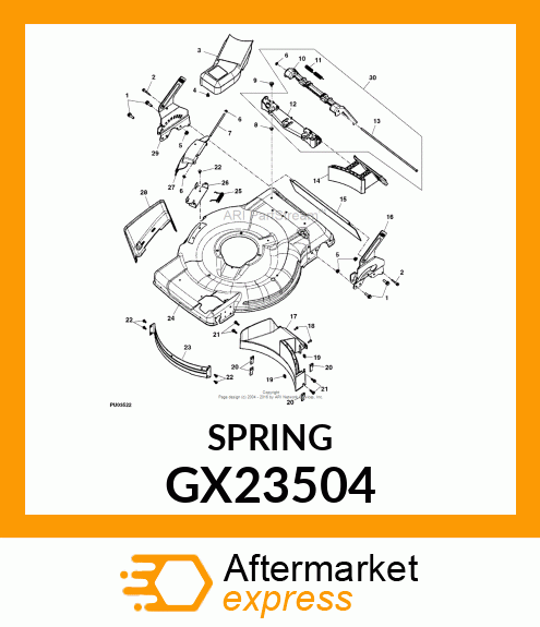 SPRING, TORSION, REAR DOOR GX23504