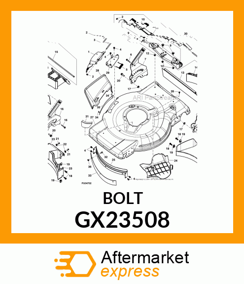 BOLT, DRAG SHIELD, 1/4 GX23508