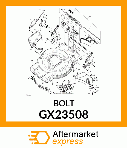 BOLT, DRAG SHIELD, 1/4 GX23508