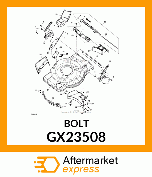 BOLT, DRAG SHIELD, 1/4 GX23508