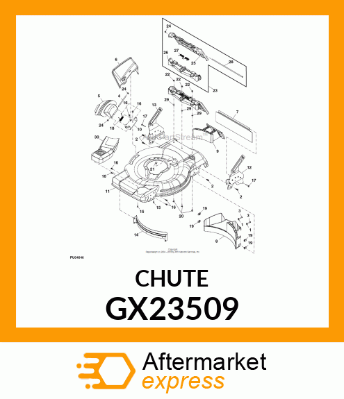 CHUTE, SIDE DISCHARGE, WBM, 22 GX23509